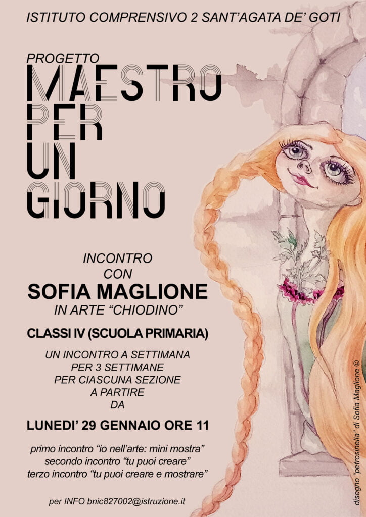 Locandina Progetto Maestro per un giorno- Incontro con Sofia Maglione